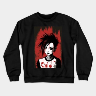 Emo Girl In Red Crewneck Sweatshirt